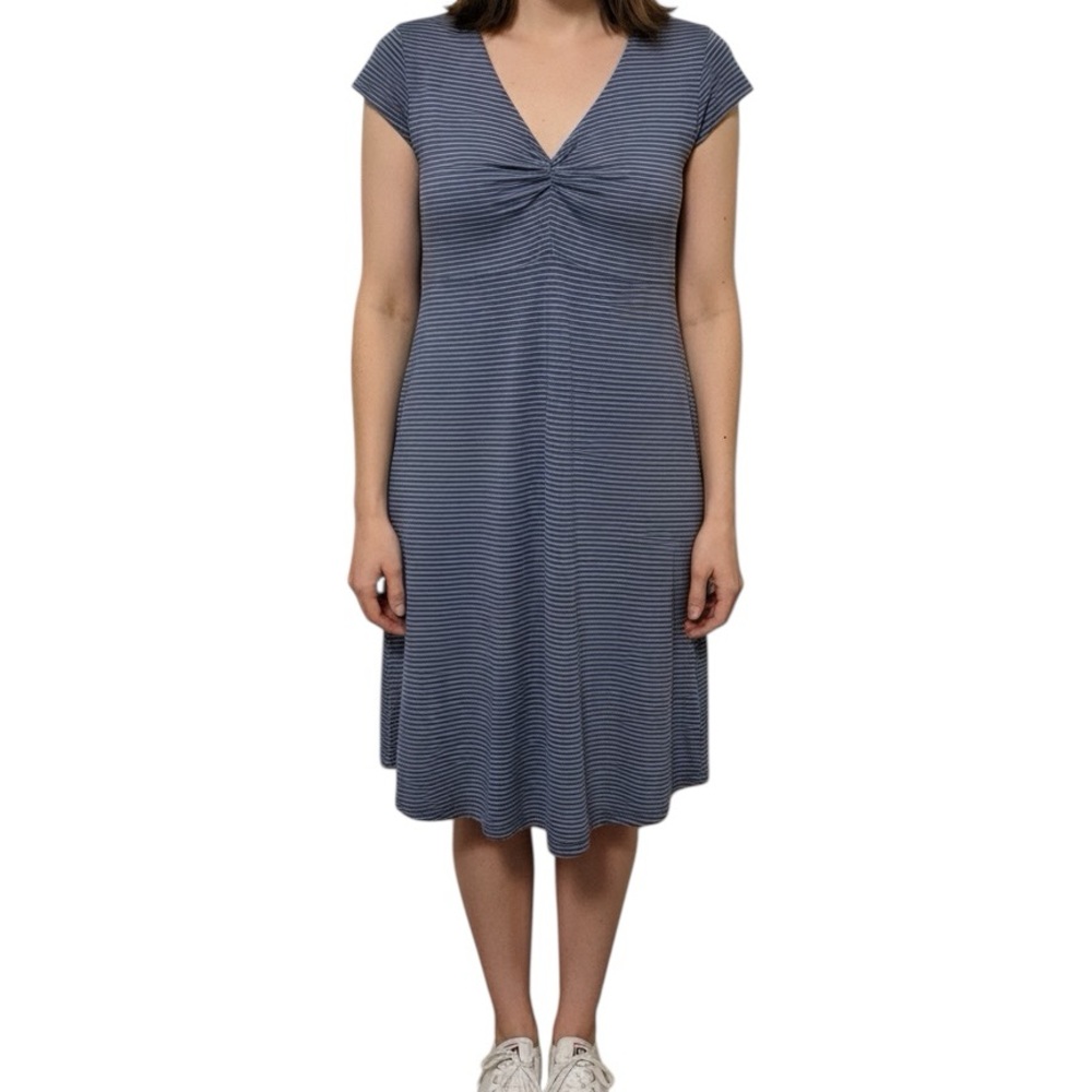 Toad and Co Striped Rosemarie‎ Blue Dress Sz Large